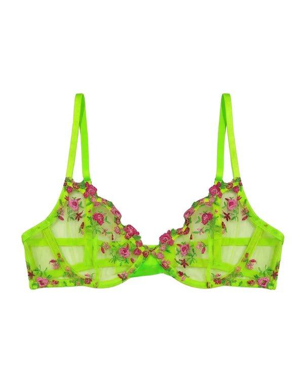 Sajiero Non Padded Bra Set - Flora Zest - Parrot Green