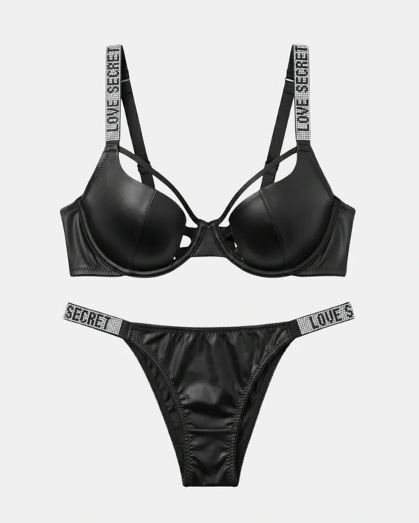 Sajiero Non Padded Underwire Bra Set - True Fit - Black