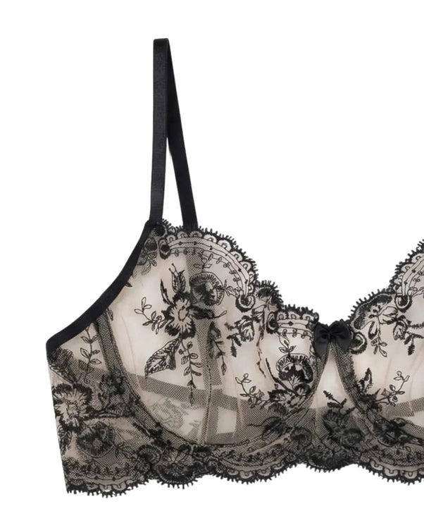 Sajiero Non Padded Bra Set - Florisse - Black