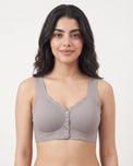 Sajiero Front-Button Bra - Zova - Brown