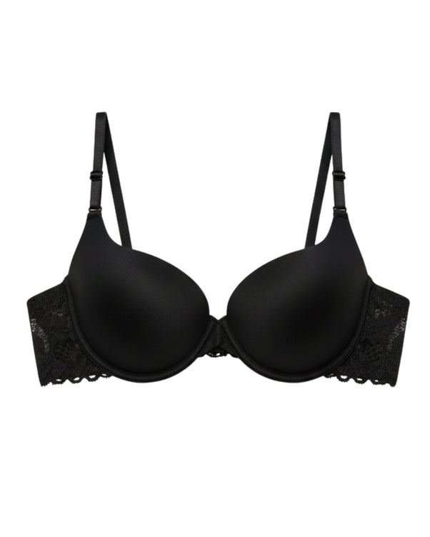 Sajiero Padded T-Shirt Bra -Daily Comfort - Black