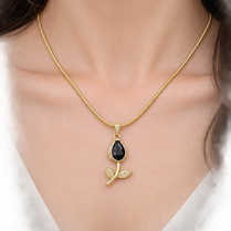 Elegant Tulip Flower Pendant Necklace for Women - Minimalist Floral Locket Chain with Crystal Accents