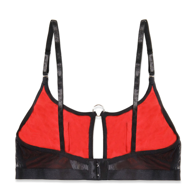 Sajiero Flora Maroon Embroidered Bra