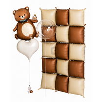 Teddy Bear Foil Balloon & Foil Balloon Wall Decoration Set