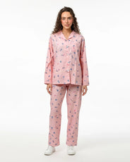 Sajiero Linen Pajama Suit - Blush Charm
