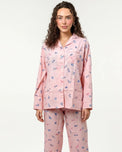 Sajiero Linen Pajama Suit - Blush Charm