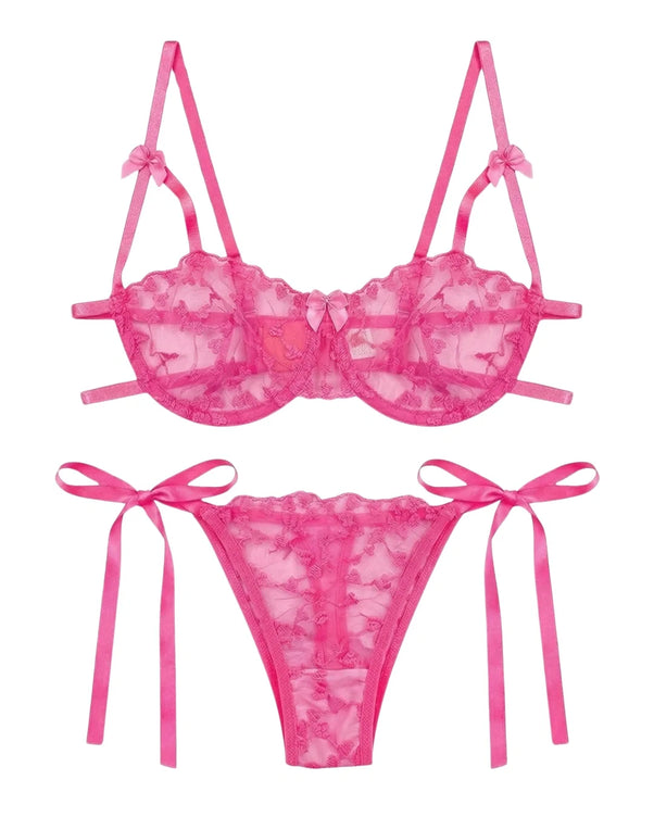 Sajiero Non Padded Bra Set - Arvessa - Pink