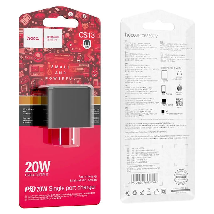 HOCO CS13 Ocean PD 20W Type-C Fast Wall Charger Adapter