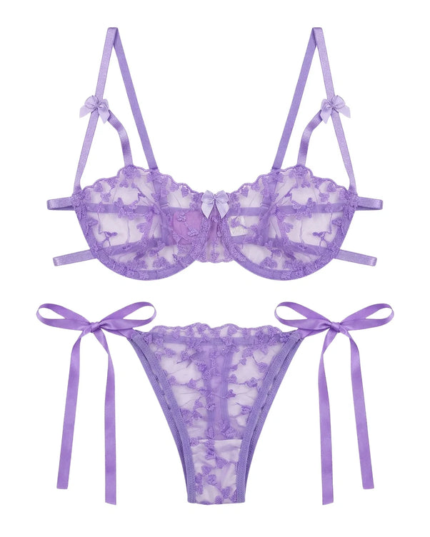 Sajiero Non Padded Bra Set - Arvessa - Purple
