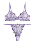 Sajiero Non Padded Bra Set - Flora Zest - Purple