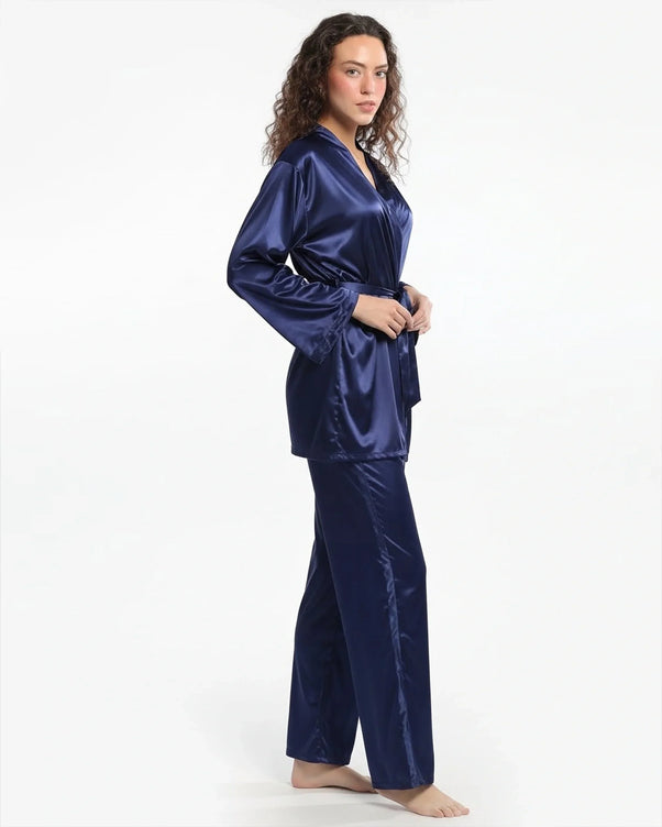Sajiero Silk PJ Set - Silk Lounge - Blue