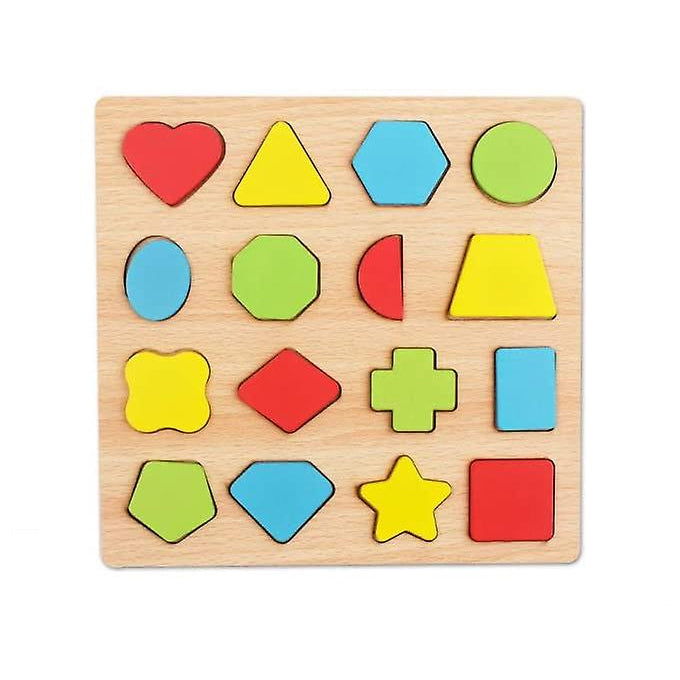 Wooden 16 Shapes Puzzle for Toddlers – Montessori Learning Toy