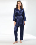 Sajiero Silk PJ Set - Silk Lounge - Blue