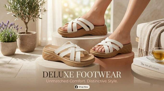 Deluxe Footwear Thick Sole Lightweight Slipper for Women – Soft Comfort Cross Strap Cushion Chappal