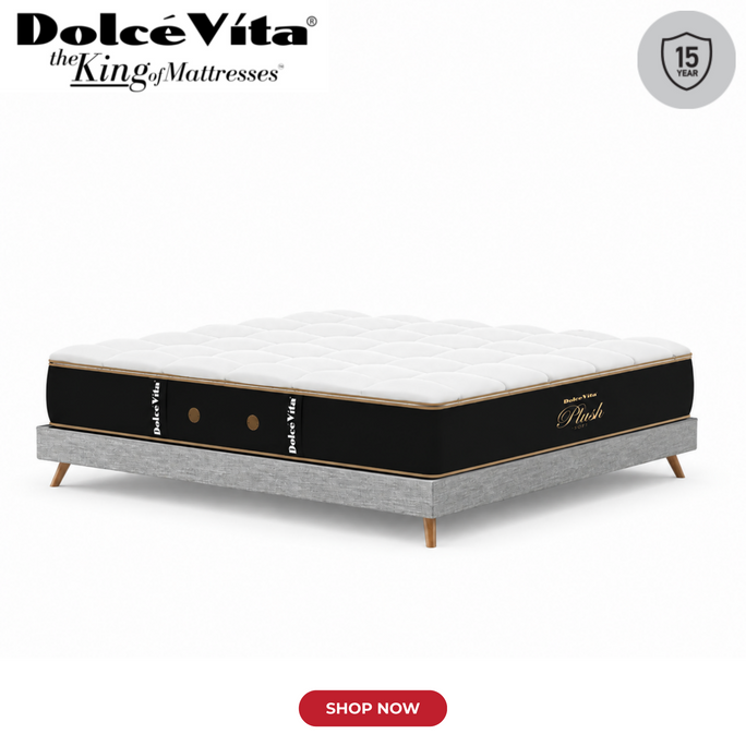 Dolce Vita Plush Soft Pillow Top Pocket Spring Mattress | Urban Series | 15 Years Brand Warranty