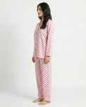 Sajiero Summer Crinkled Pajama Suit - Love Checks