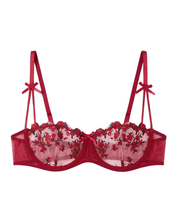 Sajiero Non Padded Bra Set - Blush Veil - Maroon