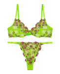 Sajiero Non Padded Bra Set - Flora Zest - Parrot Green