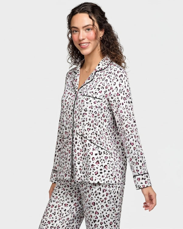 Sajiero Silk Pajama Suit - Ivory Heart