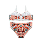 Sajiero Cheek Floral Print Padded Bra and Panty Set