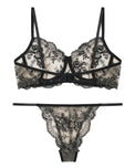Sajiero Non Padded Bra Set - Florisse - Black