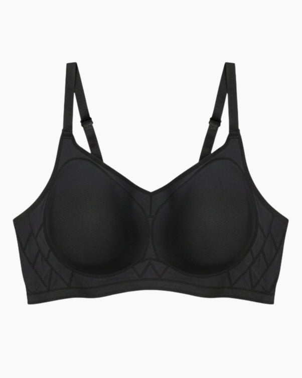 Sajiero Padded Seamless Smooth Comfort Bra - Black