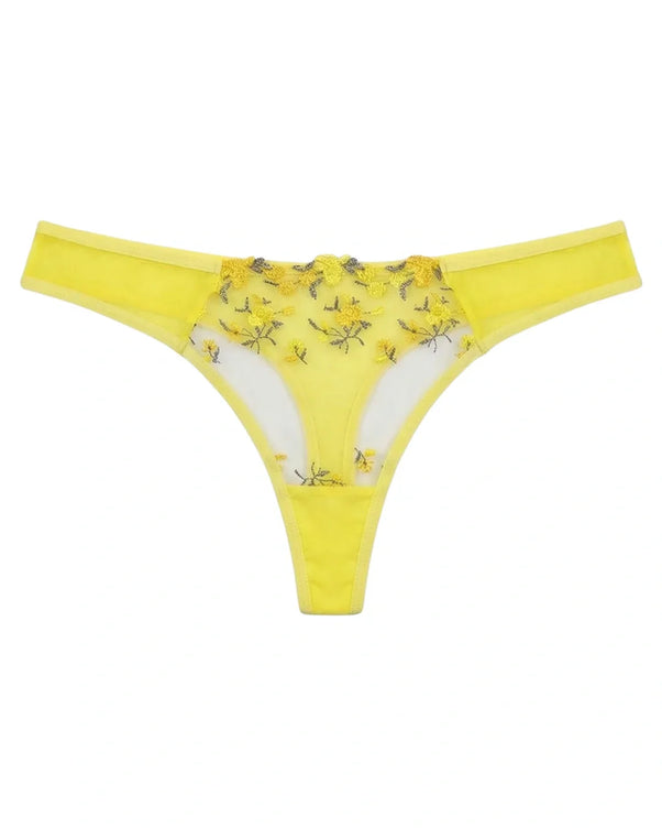 Sajiero Non Padded Bra Set - Noir Rose - Yellow