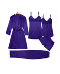 Sajiero Royal Bridal Silk 5pcs Nightgown set