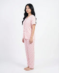 Sajiero Cotton PJ Set - Heart Bliss - Pink