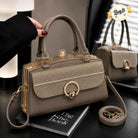 Chic Rhinestone Flap Medium Frame Handbag for Women & Girls - PU Leather Shoulder Bag with Top Clasp