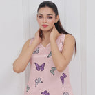 Sajiero Silk Sleeveless Pj Suit - Dreamy Butterfly