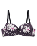 Sajiero Padded Bra Set - Midnight Petal - Black