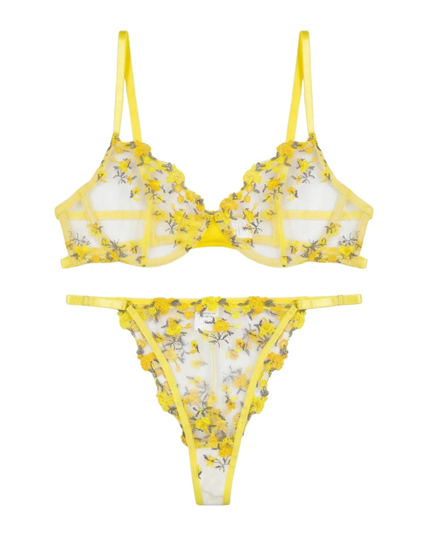 Sajiero Non Padded Bra Set - Flora Zest - Yellow