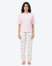 Sajiero Cotton PJ Set - Bow Bliss - Pink