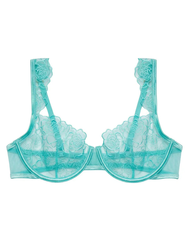 Sajiero Non Padded Bra Set - Rose Veil - Aqua