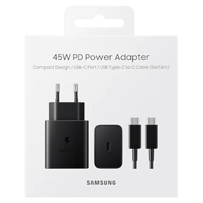 Samsung 45W Power Adapter with USB-C to USB-C Cable (5A/1.8m) 2 Pin