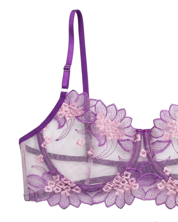 Sajiero Non Padded Bra Set - Verdelle - Purple
