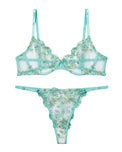 Sajiero Non Padded Bra Set - Flora Zest - Soft Green
