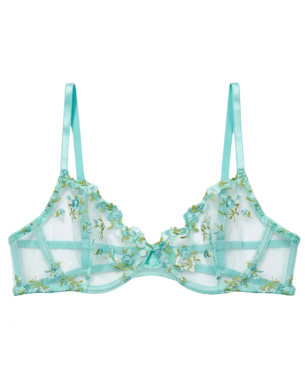 Sajiero Non Padded Bra Set - Flora Zest - Soft Green