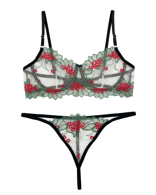 Sajiero Non Padded Bra Set - Verdelle - Green