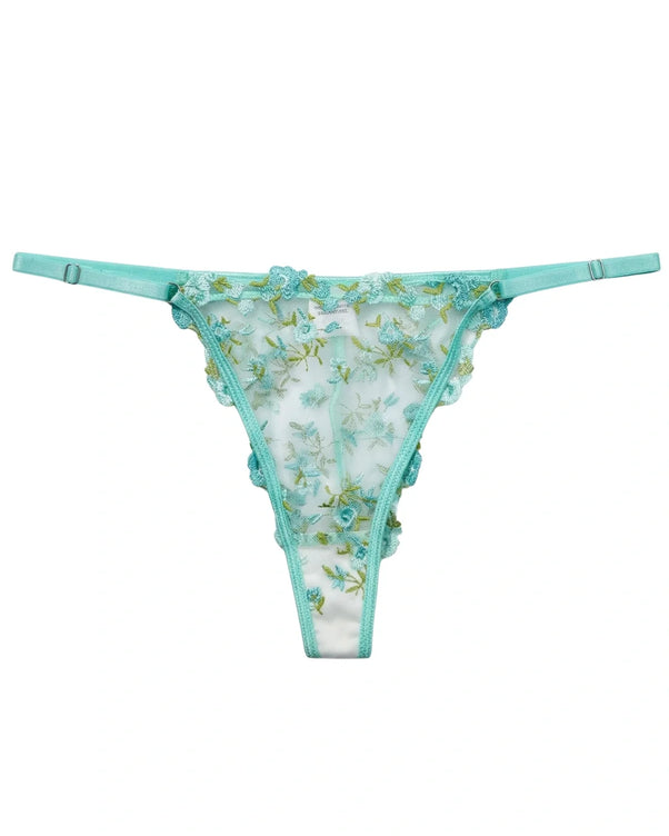 Sajiero Non Padded Bra Set - Flora Zest - Soft Green