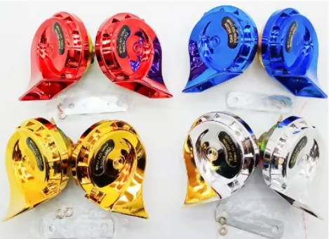 2Pcs Universal Loud Motorcycle/Car Horn 118DB 12V Electric Snail Train Horn Super Loud Waterproof.