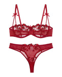 Sajiero Non Padded Bra Set - Blush Veil - Maroon