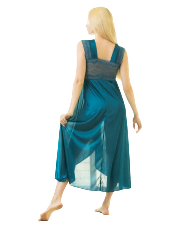 Sajiero Elegant 1 Piece Cross Cut Long Nightie (011)