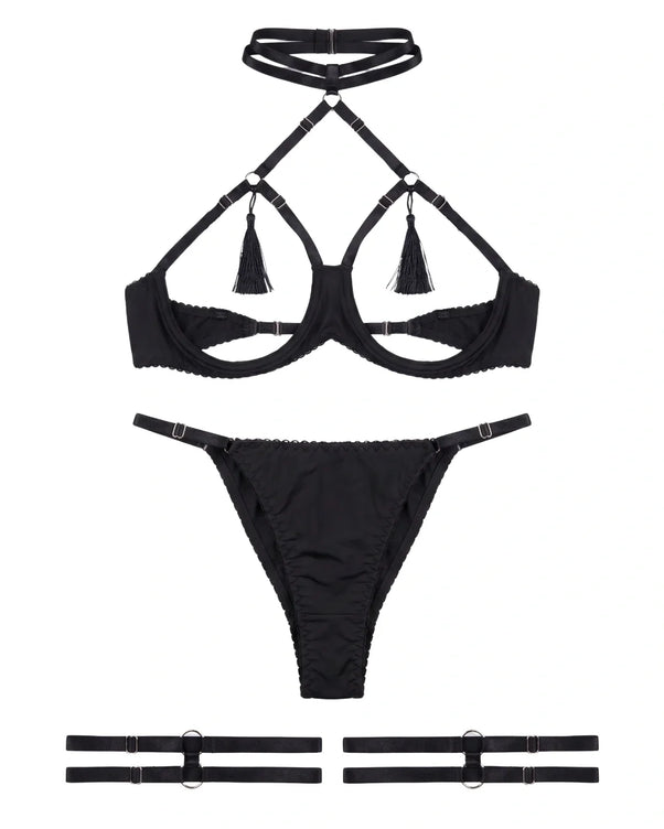 Sajiero Garter Set - Ebonix - Black