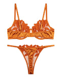 Sajiero Non Padded Bra Set - Roselle Bloom - Rust