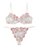 Sajiero Non Padded Bra Set - Noir Rose - Pink