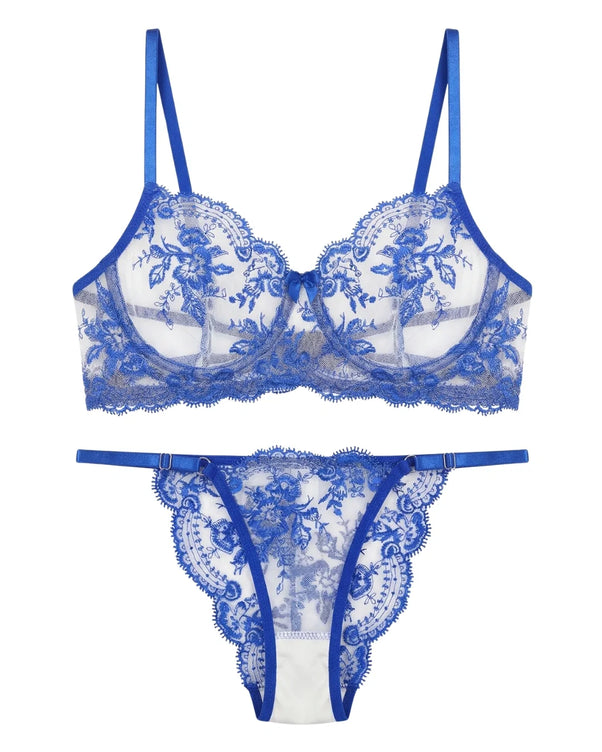 Sajiero Non Padded Bra Set - Florisse - Blue
