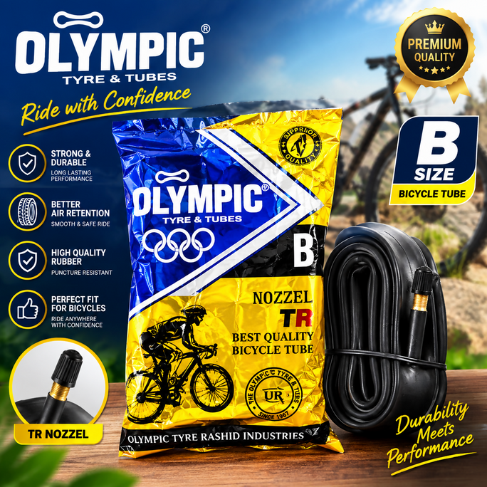 Olympic Heavy Duty Bicycle Tube (Size 20x2.25) - TR Nozzle Premium Quality