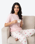 Sajiero Cotton PJ Set - Bow Bliss - Pink